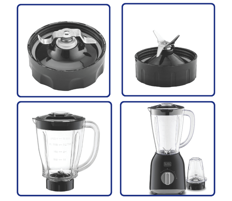 Detailed view of the DVM Africa BX365's twin grinder attachments, designed for coffee beans, spices, and nuts.