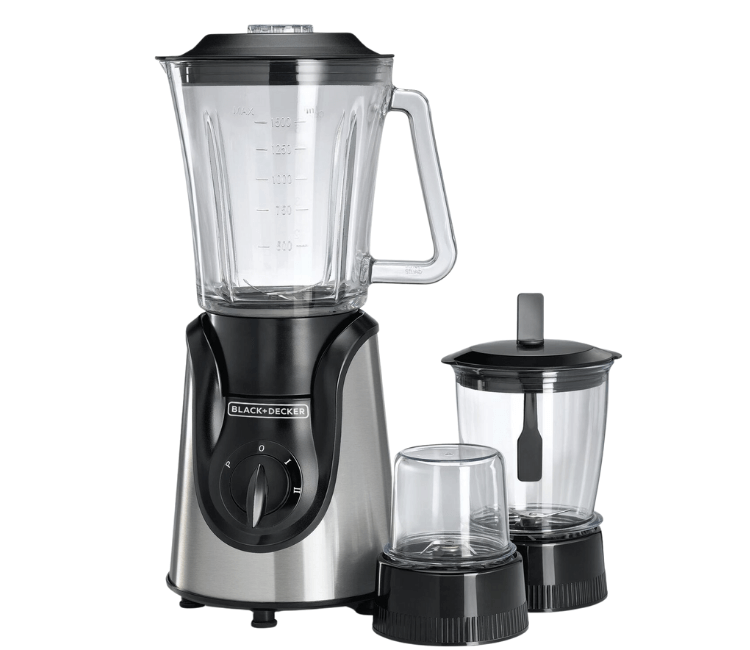 Black+Decker BX600G 600W Glass Blender with Grinder Mill and Mincer Chopper for Nigerian/Kenyan kitchen.