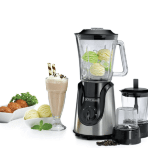 BLACK+DECKER 600W Glass Blender with Grinder & Mincer (BX600G-B5)