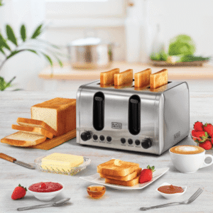 BLACK+DECKER 4-Slice Stainless Steel Toaster (ET444-B5)