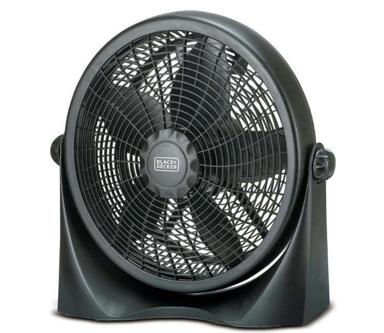 BLACK+DECKER 16-Inch Box Fan FB1620-B5 Side View – Durable Design | DVM Africa