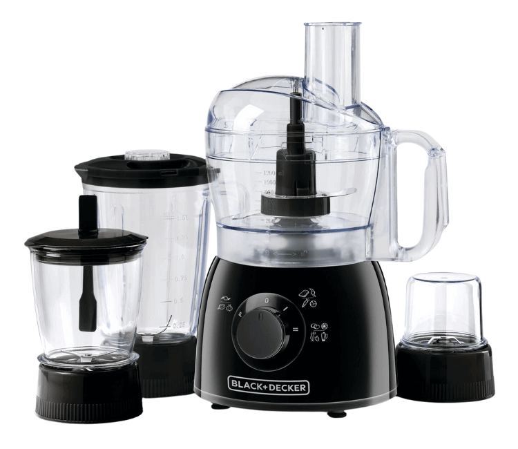 Black+Decker KR43-B5 Kitchen Robot Deluxe Food Processor, all-in-one kitchen machine for powerful mixing, chopping, and blending.
