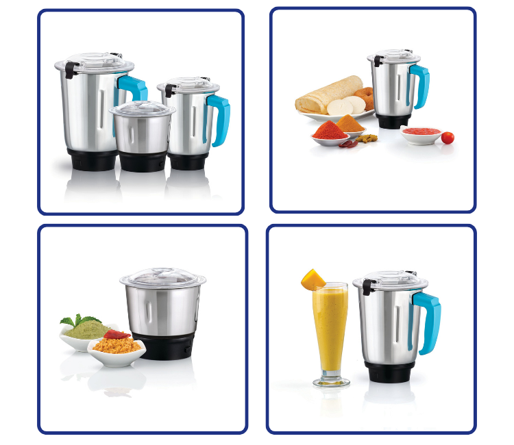 Close-up of the powerful 550W motor unit of the Black+Decker MG550-B5 Mixer Grinder, highlighting durable construction and high-performance capability.