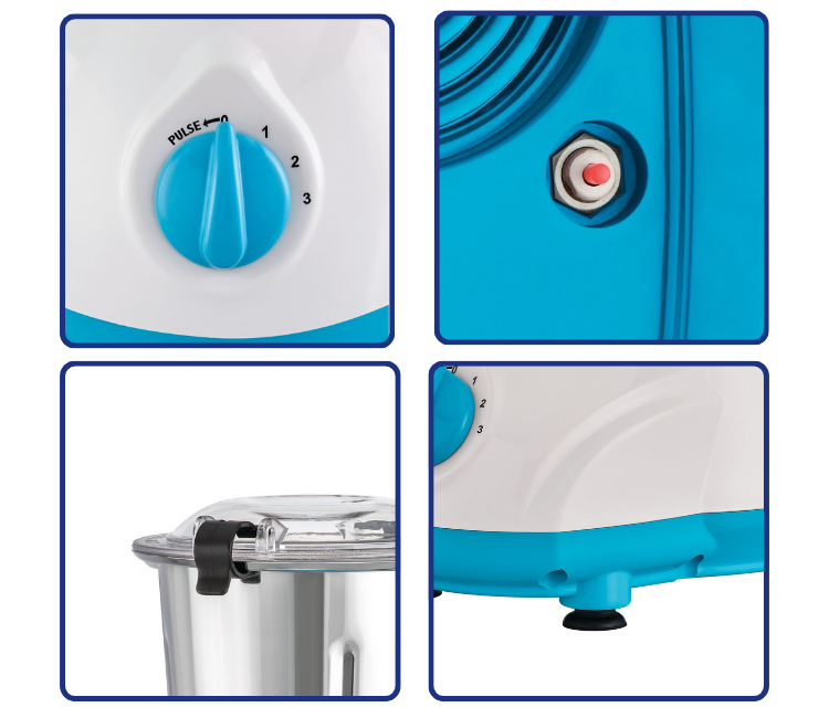 The Black+Decker MG550-B5 Mixer Grinder's smallest jar is used to finely grind dry spices like chili and pepper for authentic African recipes.