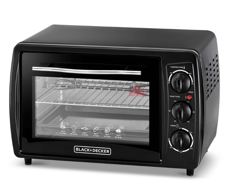 Black+Decker TRO19RDG-B5 Toaster Oven with Double Glass door and Rotisserie function, a versatile, energy-efficient cooking appliance.
