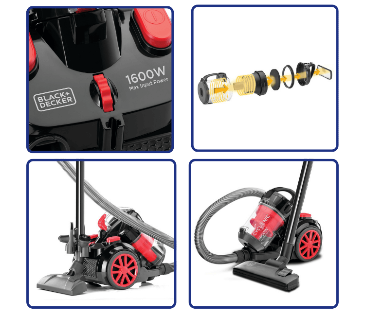 The floor head and crevice tool attachments for the Black+Decker VM1680-B5 vacuum, designed for deep cleaning corners, upholstery, and difficult-to-reach areas.