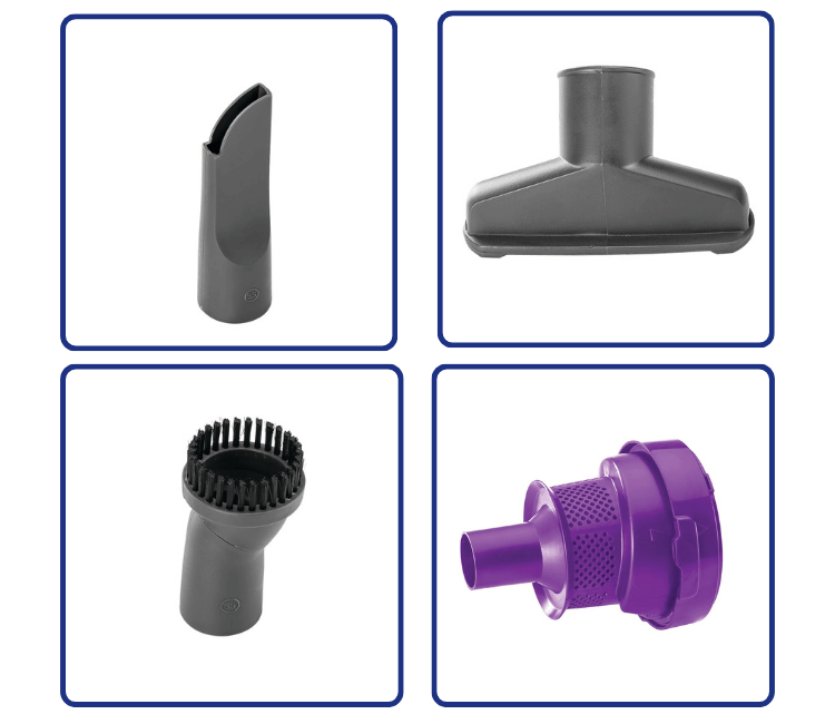 Close-up of the Black+Decker VM1880-B5's easy-empty dust cup, highlighting the hygienic, bagless design and large capacity for less frequent emptying.