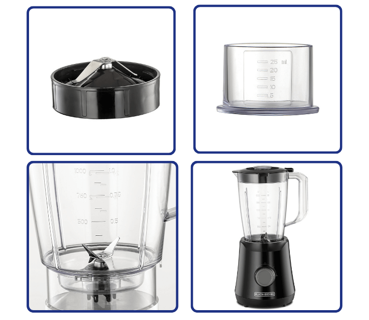 Close-up of the Black+Decker BX530 grinder mill for coffee beans, ginger, turmeric, and local African spices.