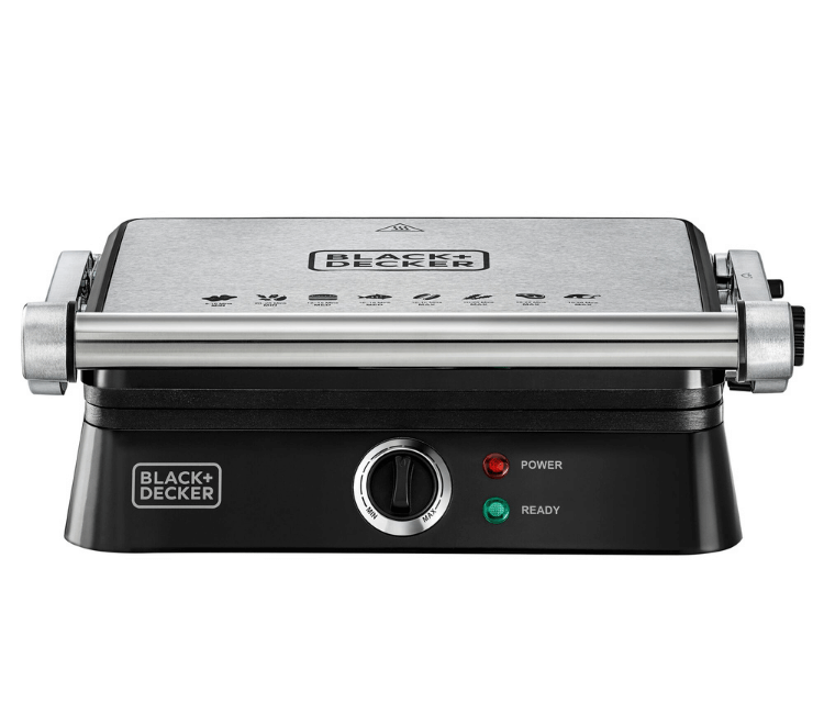 Black+Decker CG1400-B5 1400W Contact Grill Panini Press for toasting sandwiches in Nigeria/Ghana.
