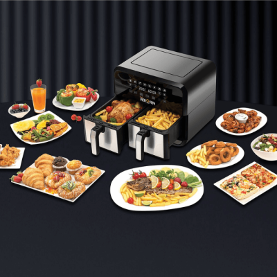 Intuitive digital control panel for precise cooking settings on the Black+Decker DZAF1700-B5.